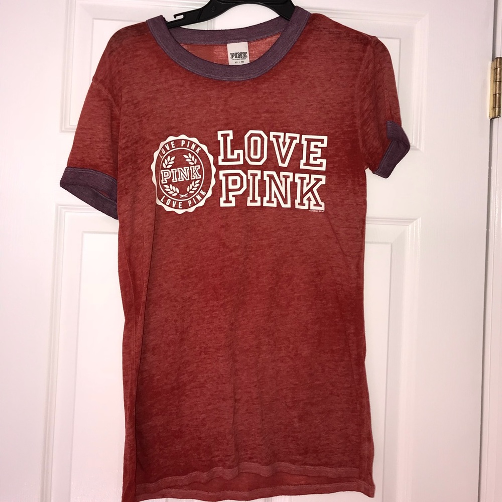 Pink brand  tee shirt rust color